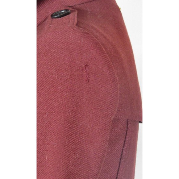 Burberry Technical Wool Cashmere Funnel Neck Coat, Burgundy, Size 0 US, 2 UK - Picture 11 of 11